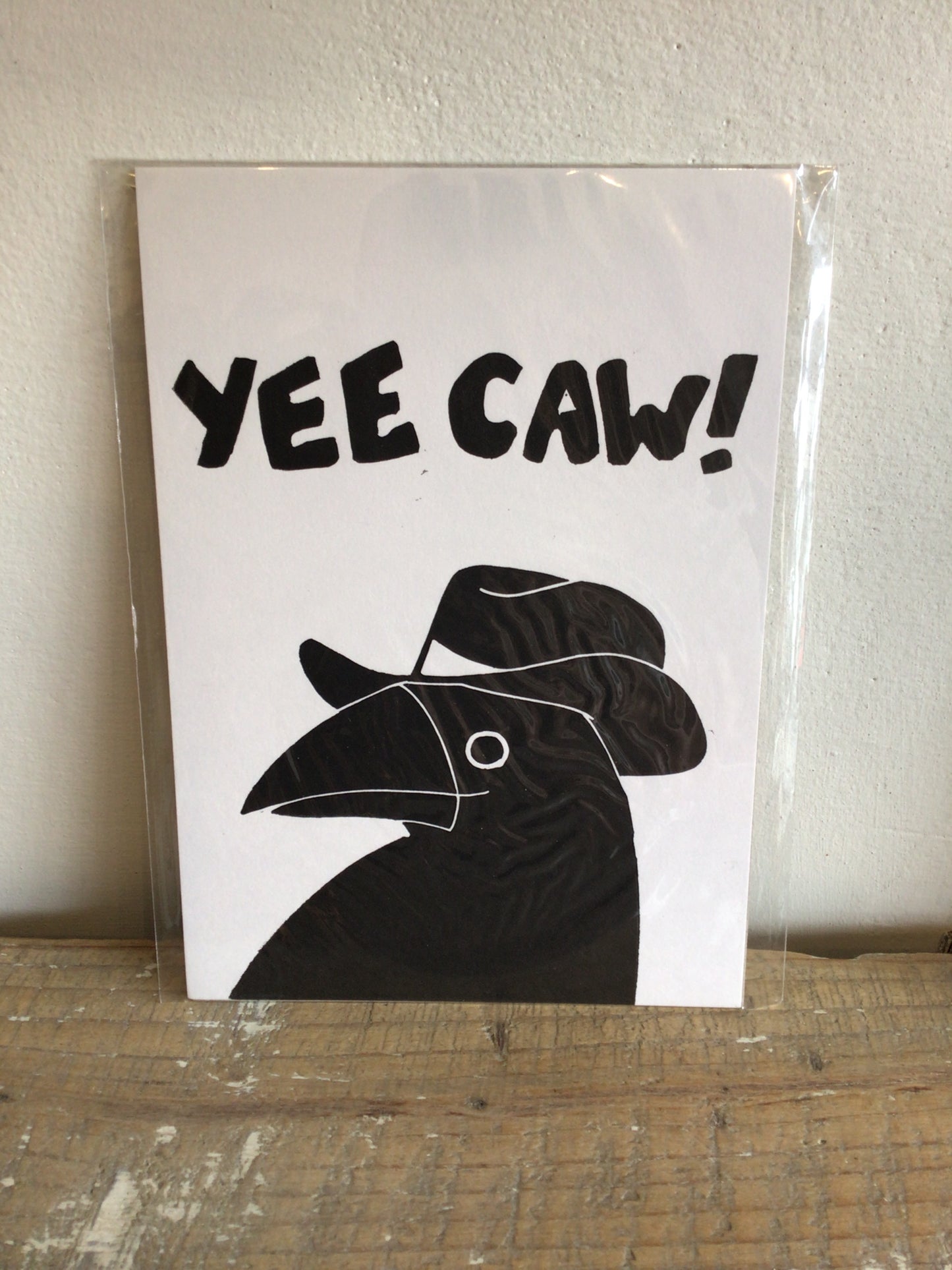Yee Caw A5 Lino Print by Danielle House