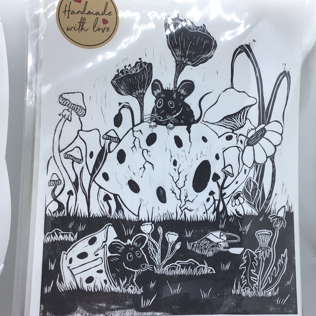 Lino Print by Kat Olsson
