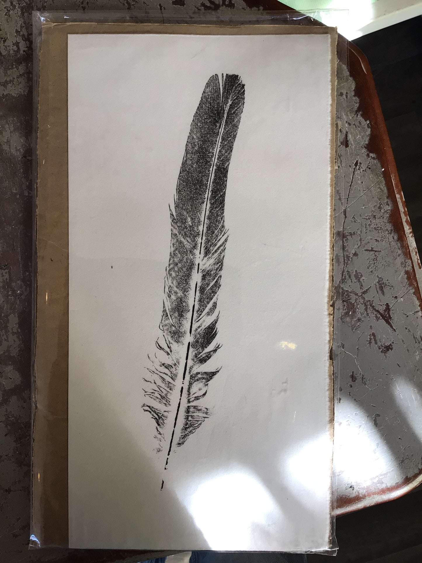 Mono Print Feather by Danielle House