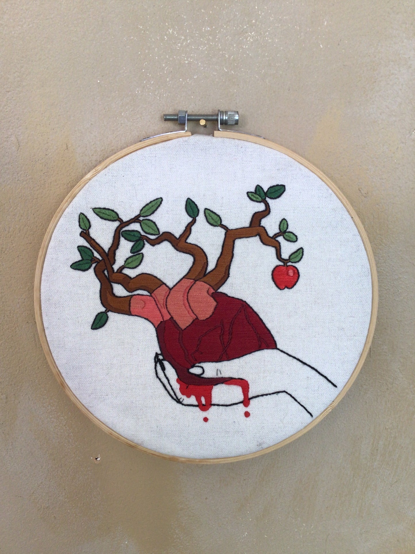 Heart in hand embroidery by Danielle House