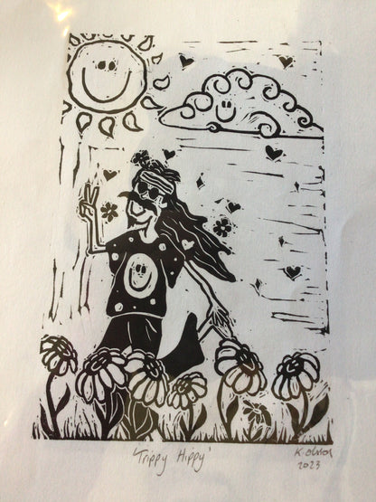 A4 Lino Print by Kat Olsson