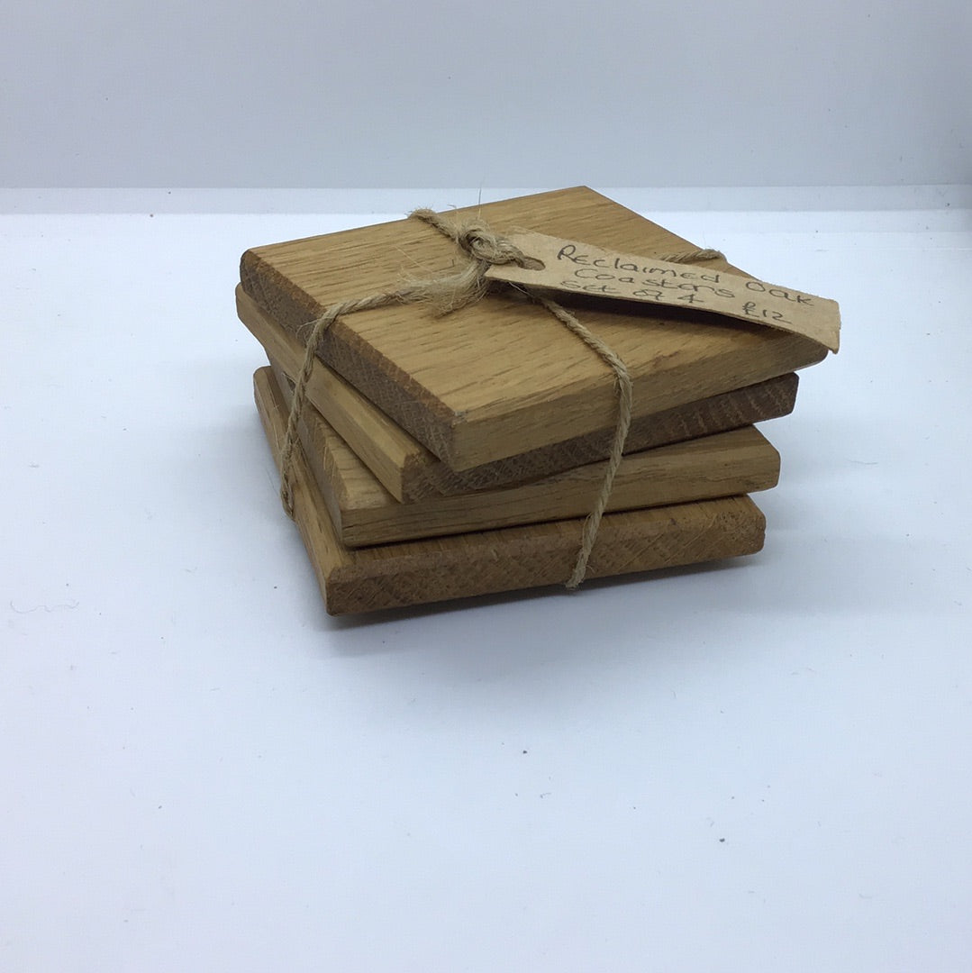 Reclaimed Oak Coasters, set of 4