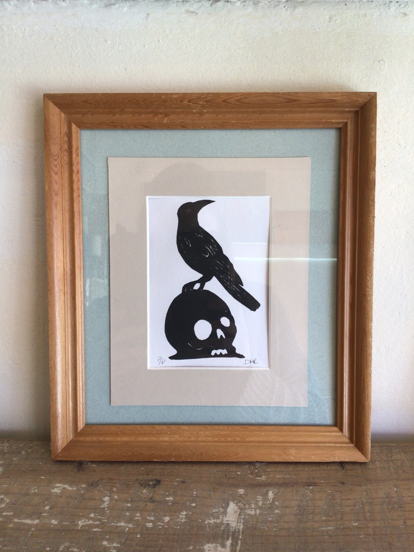 Crow and skull print by Donna McAnulty-Richard