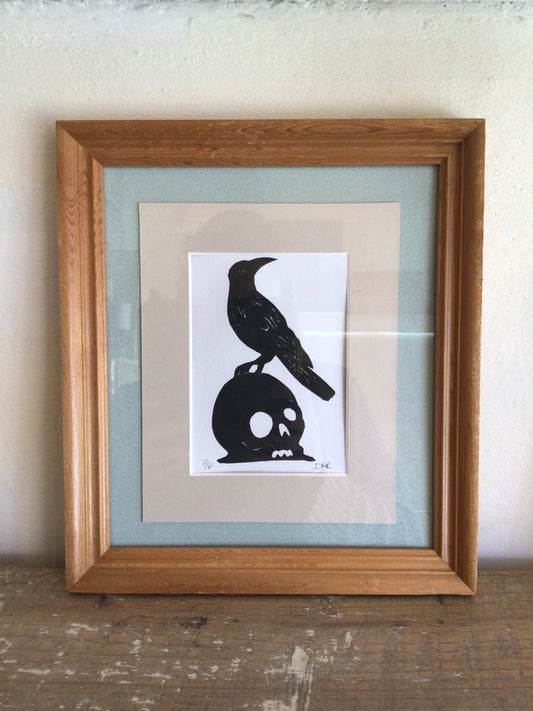Crow and skull print by Donna McAnulty-Richard